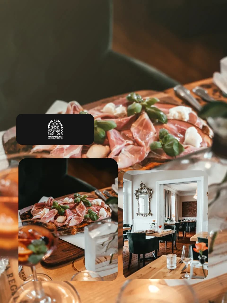 Reference artwork for Luis & Toni’s featuring the original logo and social media imagery